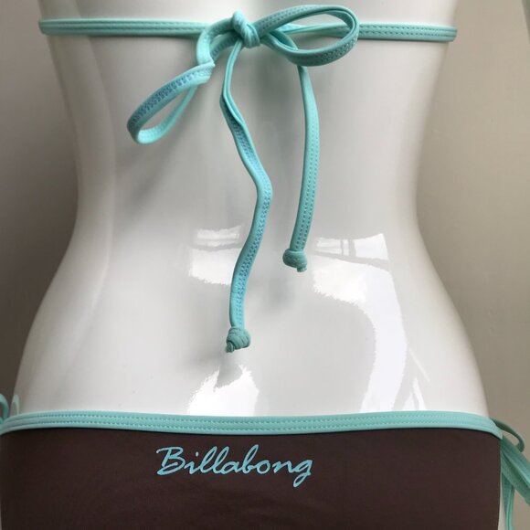 Billabong BLUE CRUSH era bikini brown reversible triangle set - Picture 8 of 9